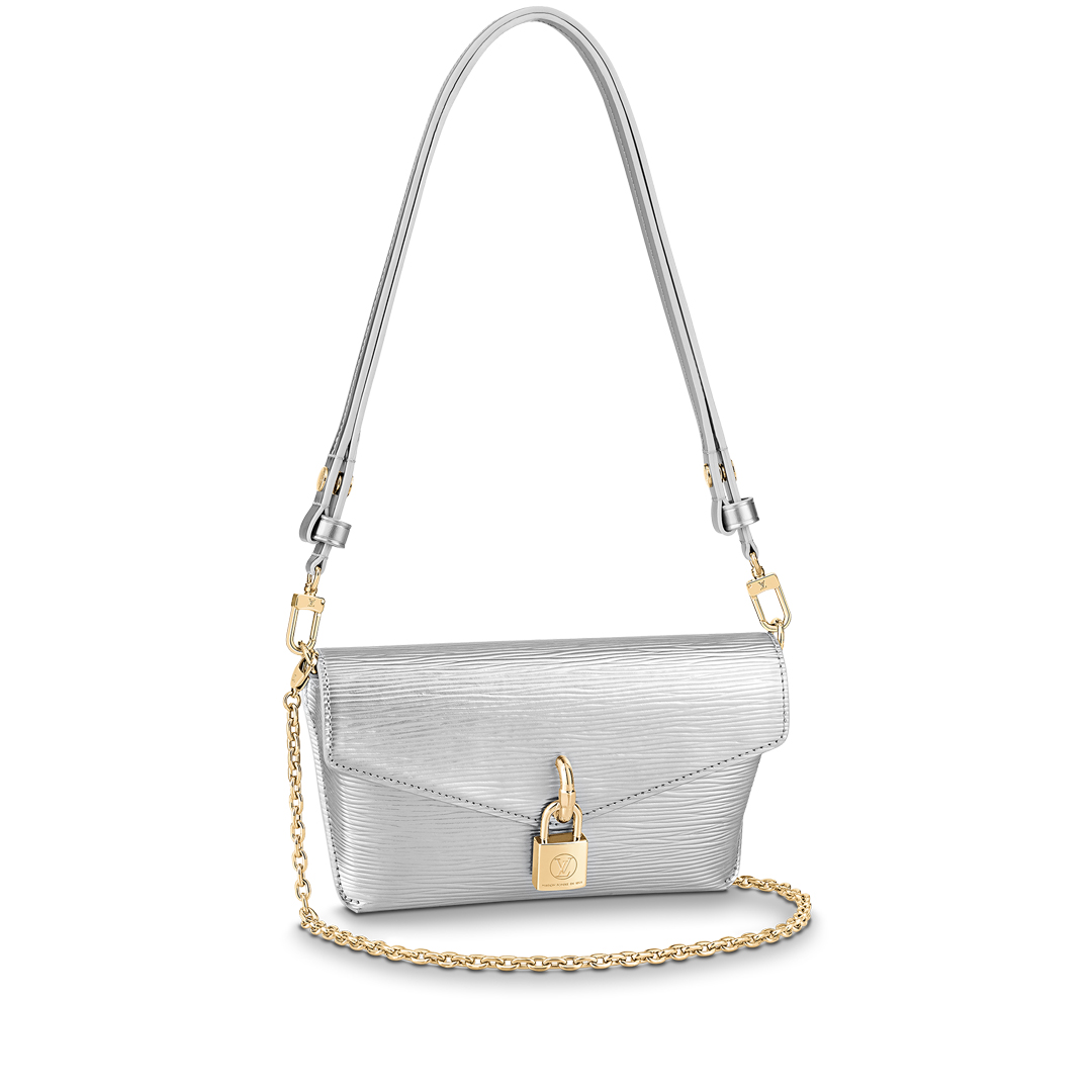 Louis Vuitton PADLOCK ON STRAP Handbag Epi Leather M80819 Silver